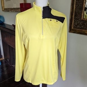 Jamie Sadock Women's Medium Yellow Black Pullover Long Sleeve Athleisure Top